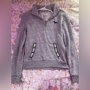 Victoria secret pink grey quarter zip